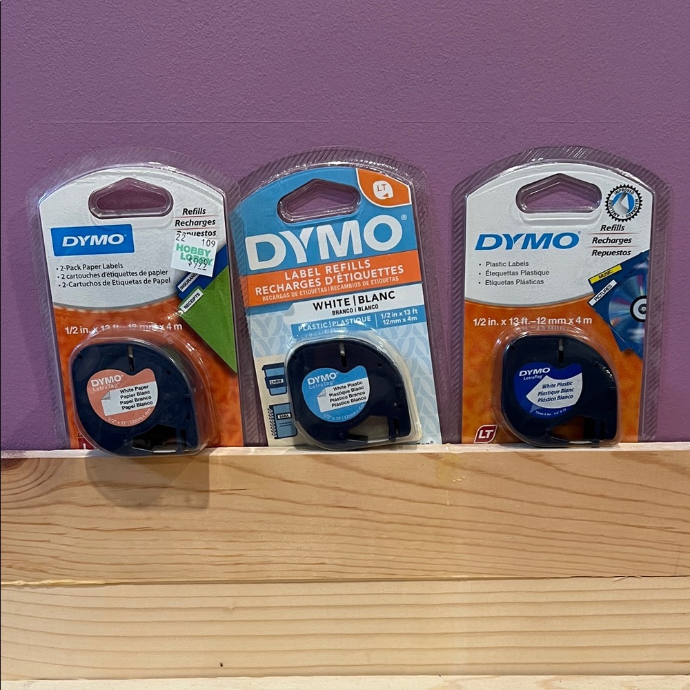 DYMO LetraTag Label Refills Bundle – 3 Pack (NEW & Sealed)
